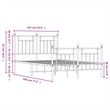 vidaXL Rectangular Powder-Coated Steel Full Bed Frame in Black