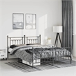 vidaXL Rectangular Powder-Coated Steel Full Bed Frame in Black
