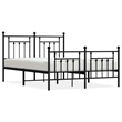 vidaXL Powder-Coated Steel King Bed Frame in Black