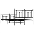vidaXL Powder-Coated Steel King Bed Frame in Black