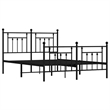 vidaXL Powder-Coated Steel King Bed Frame in Black