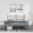 vidaXL Powder-Coated Steel King Bed Frame in Black