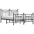 vidaXL Powder-Coated Steel King Bed Frame in Black