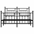 vidaXL Powder-Coated Steel King Bed Frame in Black