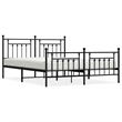 vidaXL 72 x 84 Powder-Coated Steel Bed Frame in Black