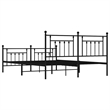 vidaXL 72 x 84 Powder-Coated Steel Bed Frame in Black