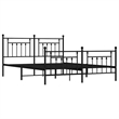 vidaXL 72 x 84 Powder-Coated Steel Bed Frame in Black