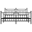 vidaXL 72 x 84 Powder-Coated Steel Bed Frame in Black