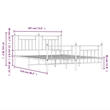 vidaXL 72 x 84 Powder-Coated Steel Bed Frame in Black