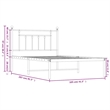 vidaXL Powder-Coated Steel Single Bed Frame in White