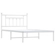 vidaXL Powder-Coated Steel Single Bed Frame in White