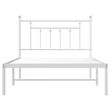 vidaXL Powder-Coated Steel Single Bed Frame in White