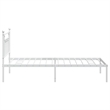 vidaXL Powder-Coated Steel Single Bed Frame in White