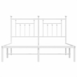 vidaXL Powder-Coated Steel King Size Bed Frame in White