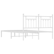 vidaXL Powder-Coated Steel King Size Bed Frame in White