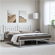 vidaXL 76 x 80 Powder-Coated Steel Bed Frame in White