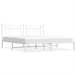 vidaXL 76 x 80 Powder-Coated Steel Bed Frame in White