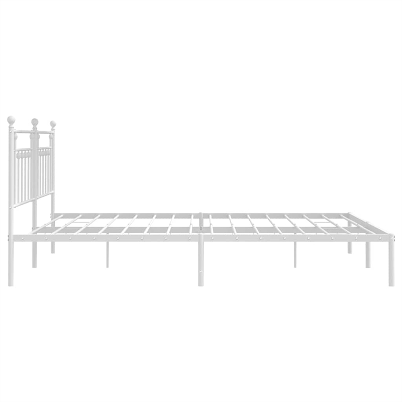 vidaXL 76 x 80 Powder-Coated Steel Bed Frame in White