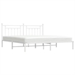 vidaXL 76 x 80 Powder-Coated Steel Bed Frame in White