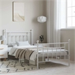 vidaXL Powder-Coated Steel Single Bed Frame in White
