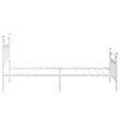 vidaXL Powder-Coated Steel Single Bed Frame in White