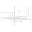 vidaXL Powder-Coated Steel Single Bed Frame in White