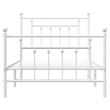vidaXL Powder-Coated Steel Single Bed Frame in White