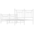 vidaXL Powder-Coated Steel King Size Bed Frame in White
