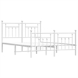 vidaXL Powder-Coated Steel King Size Bed Frame in White
