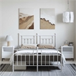 vidaXL Powder-Coated Steel King Size Bed Frame in White