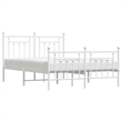 vidaXL Powder-Coated Steel King Size Bed Frame in White