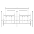 vidaXL Powder-Coated Steel King Size Bed Frame in White