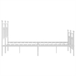 vidaXL Powder-Coated Steel King Size Bed Frame in White