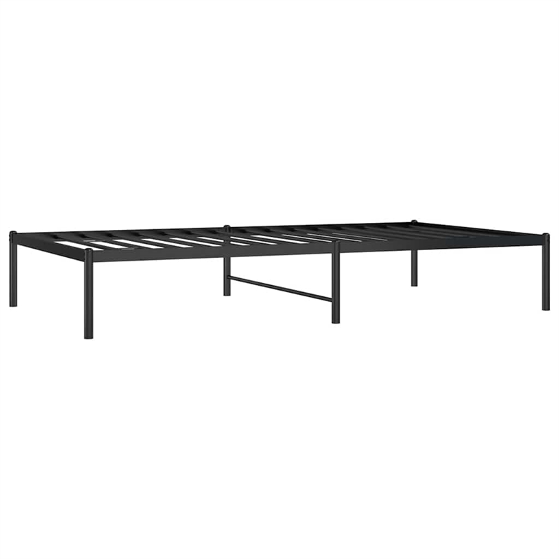 vidaXL Powder-Coated Steel Twin Bed Frame in Black