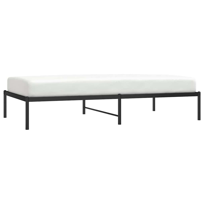 vidaXL Powder-Coated Steel Twin Bed Frame in Black