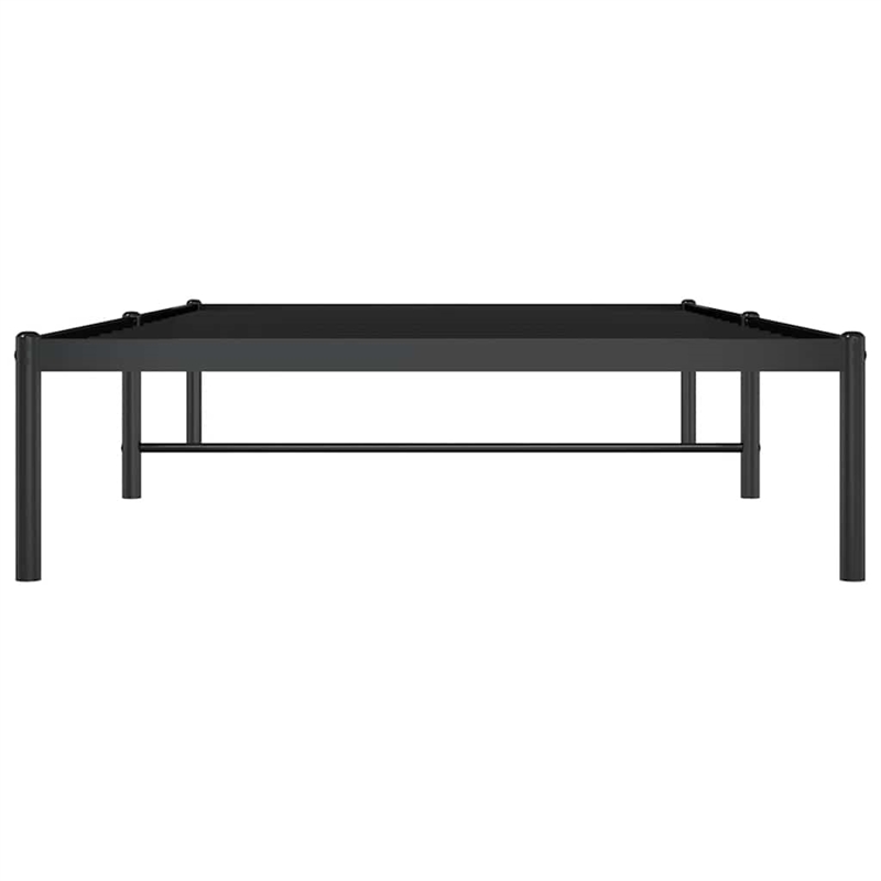 vidaXL Powder-Coated Steel Twin Bed Frame in Black