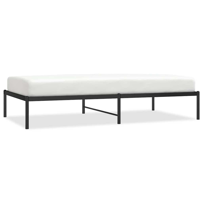 vidaXL Powder-Coated Steel Twin Bed Frame in Black