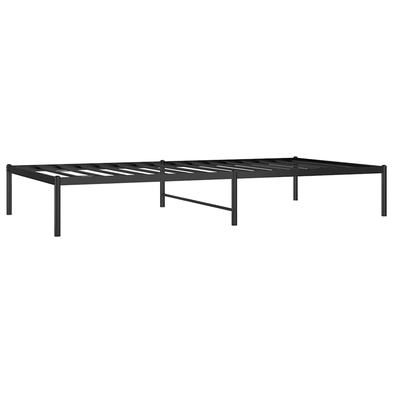vidaXL Rectangular Single Steel Bed Frame in Black