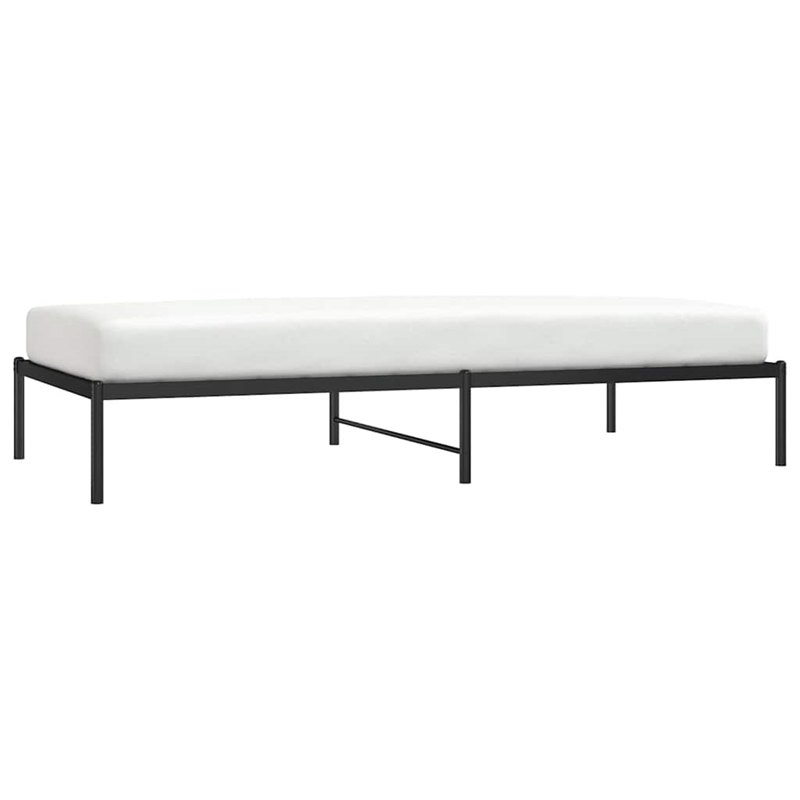 vidaXL Rectangular Single Steel Bed Frame in Black