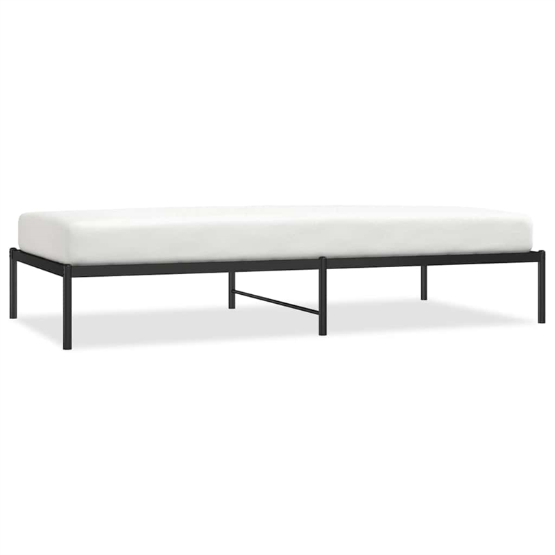 vidaXL Rectangular Single Steel Bed Frame in Black