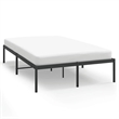vidaXL Rectangular Powder-Coated Steel Full Bed Frame in Black