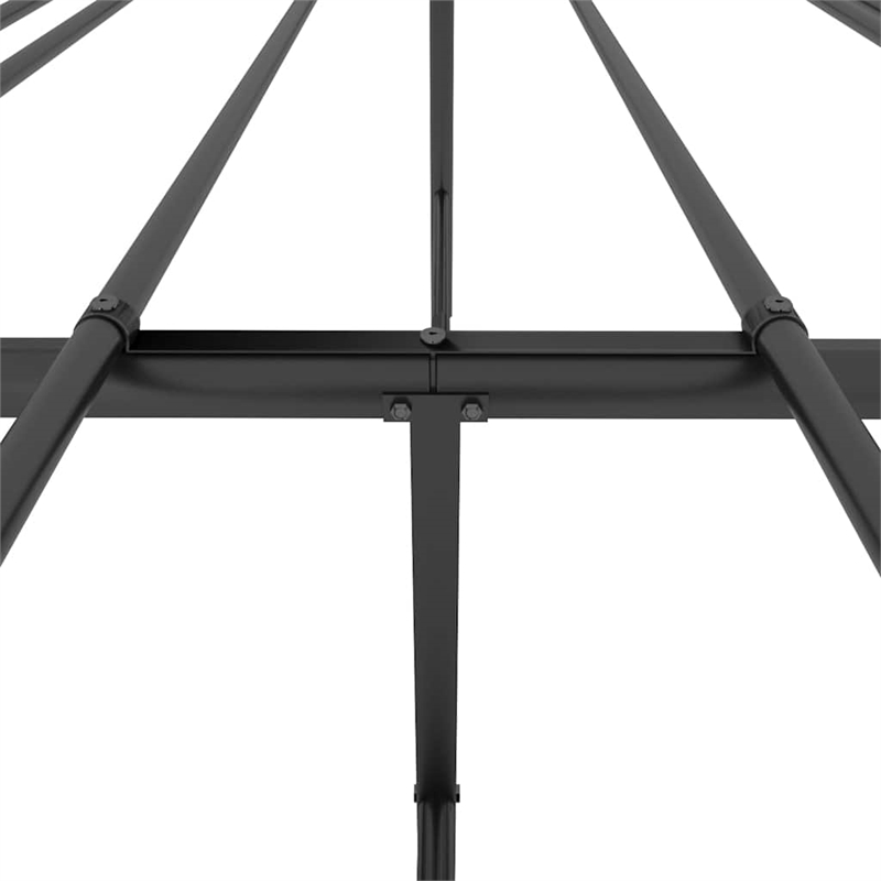 vidaXL Rectangular Powder-Coated Steel Full Bed Frame in Black