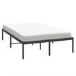 vidaXL Rectangular Powder-Coated Steel Full Bed Frame in Black