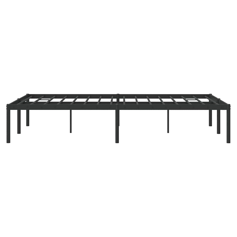 vidaXL Rectangular Powder-Coated Steel Full Bed Frame in Black