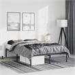 vidaXL Rectangular Powder-Coated Steel Full Bed Frame in Black