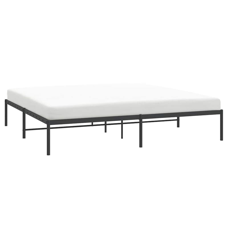 vidaXL Powder-Coated Steel King Bed Frame in Black