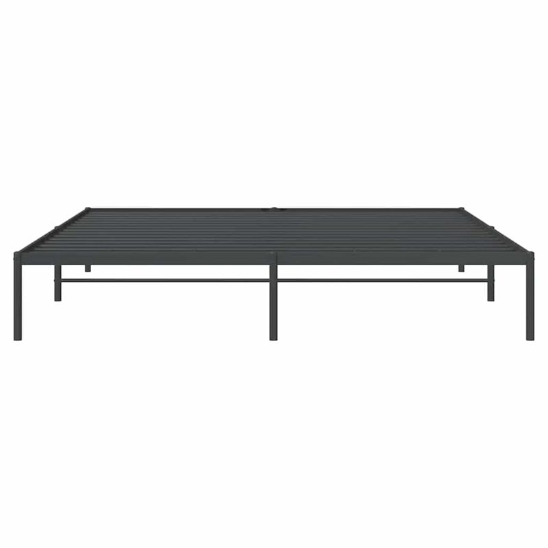 vidaXL Powder-Coated Steel King Bed Frame in Black