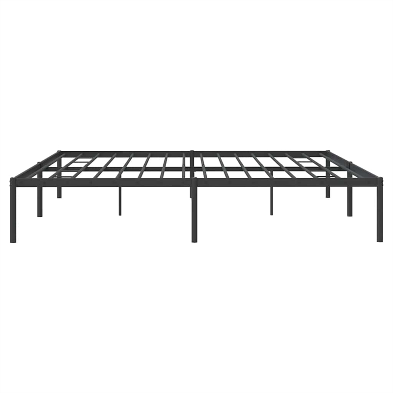 vidaXL Powder-Coated Steel King Bed Frame in Black