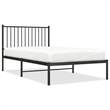 vidaXL Powder-Coated Steel Twin Bed Frame in Black