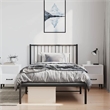 vidaXL Powder-Coated Steel Twin Bed Frame in Black